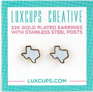 Texas Earrings - White Glitter