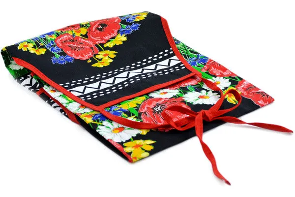 Textile 31" Apron Poppy Garden Black