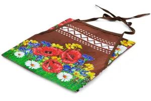 Textile 31" Apron Poppy Garden Brown