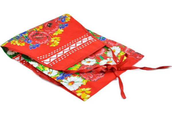 Textile 31" Apron Poppy Garden Red