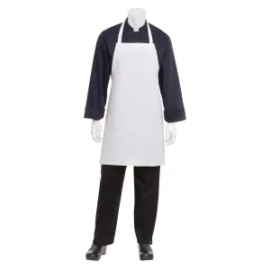 White Bib Apron No Pocket