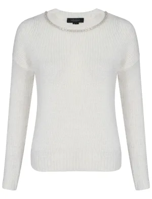 Womens Amara Reya Teasel Crew Neck Jumper in Ivory