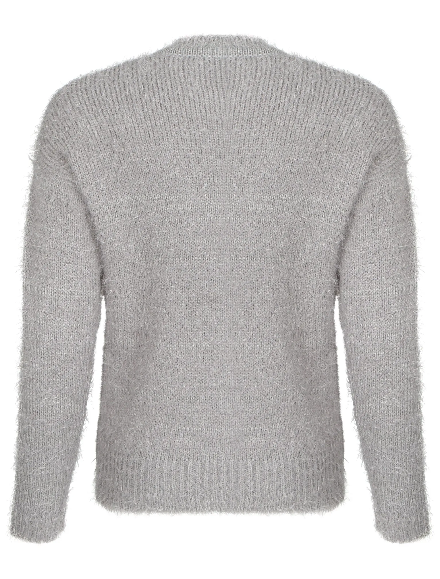 Womens Amara Reya Teasel Crew Neck Jumper in Light Grey Marl