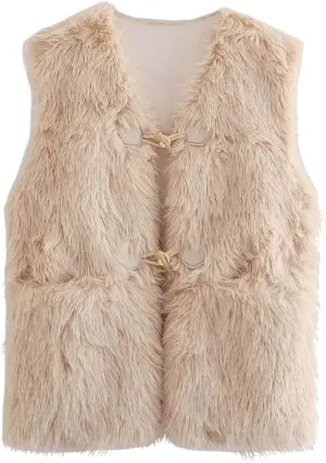 Womens Fashion Sherpa Vest Sleeveless Stand Collar Zip Up Cropped Moto Biker Coat Short Fleece Padded Gilet Outerwear