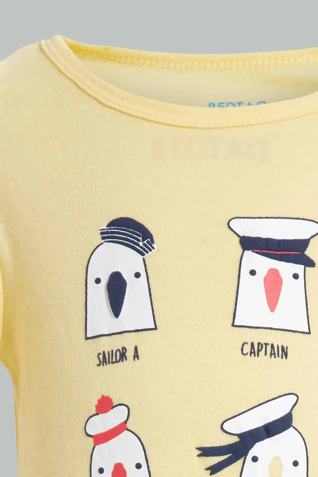 Yellow And Blue Sailor Romper Set (2 Piece)