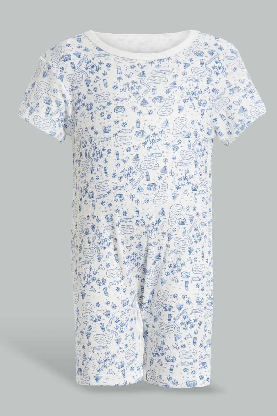 Yellow And Blue Sailor Romper Set (2 Piece)