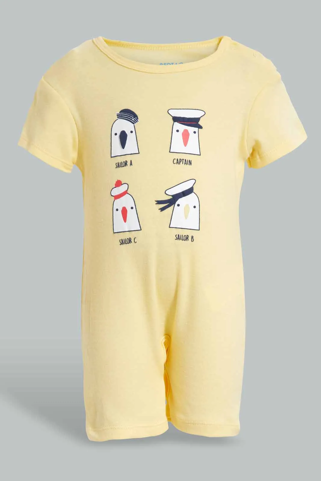 Yellow And Blue Sailor Romper Set (2 Piece)